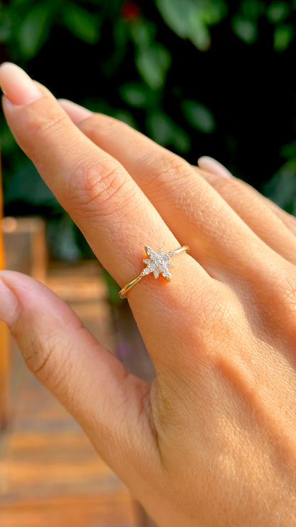 ANEL ZIRCONIA BRANCA ESTRELA GRANDE 8 PONTAS SP143956